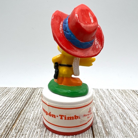 Vintage 1983 Warner Bros Tweety Bird Figurine and Hand Stamp, Lot of Two, Bully - Picture 8 of 11
